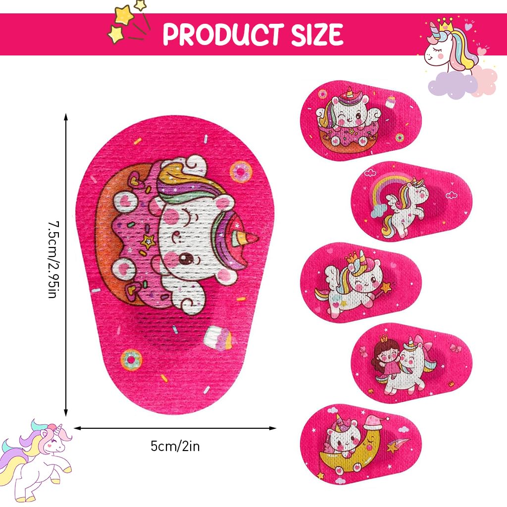SNOWIE SOFT Eye Patches for Kids 40pcs 3x2 in with Self Adhesive Design and Unicorn Print