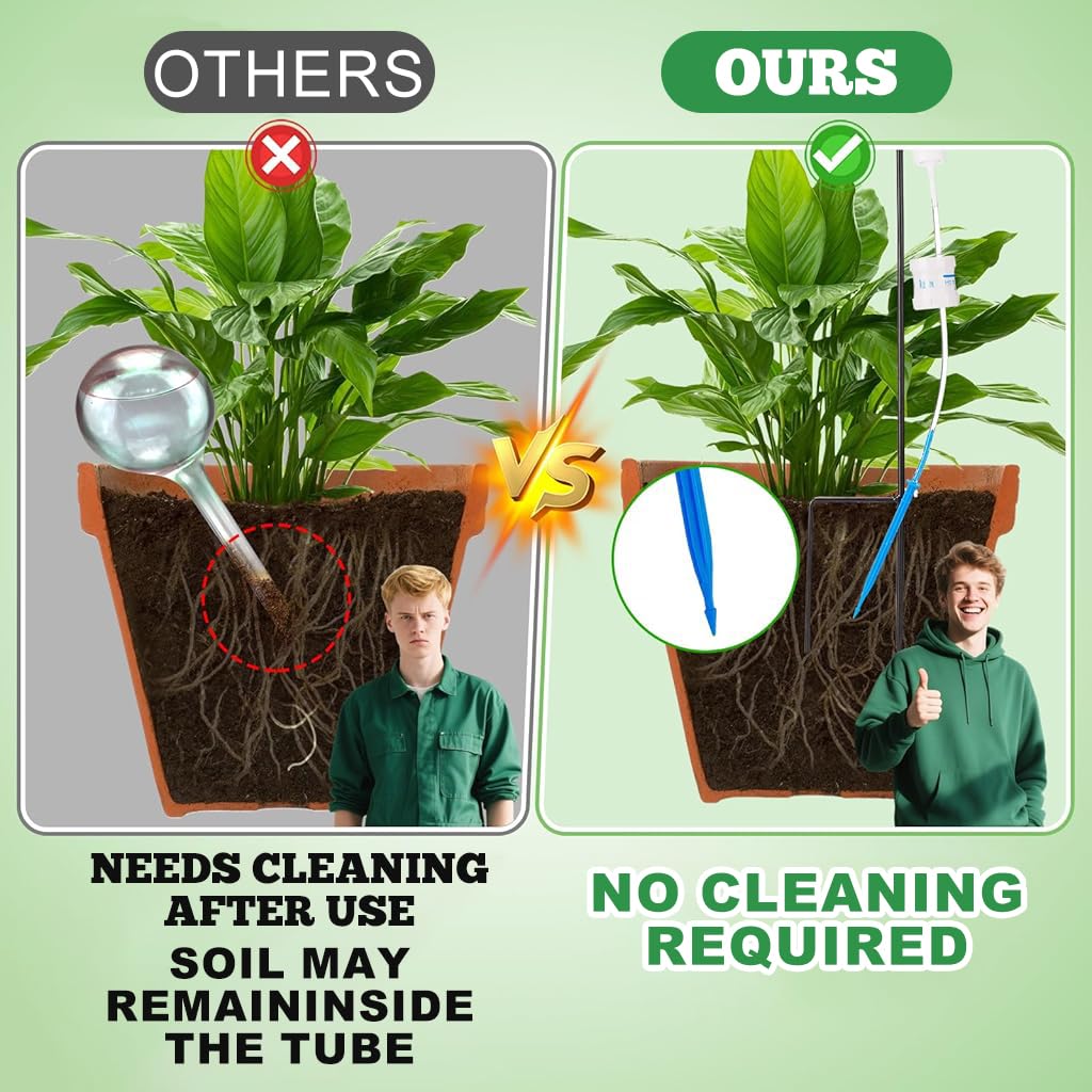 HASTHIP Self Watering Kit for Indoor and Outdoor Plants featuring 3 pcs 500ml Drip Bags