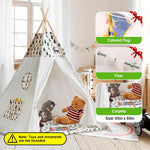 PATPAT® Indoor Play Tent House for Kids City Camp Cartoon Print Game Tent House for Kids Play House for Kids, with Bunting, Carpet, Play Tent for 2-3 Kids Party Favor Ideal Gift for Boys and Girls
