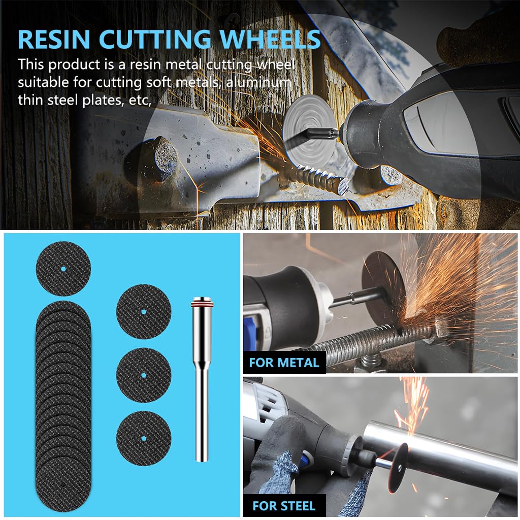 Serplex Rotary Tool Accessories Set for DIY Projects with 44 Pieces and Mandrel Attachments