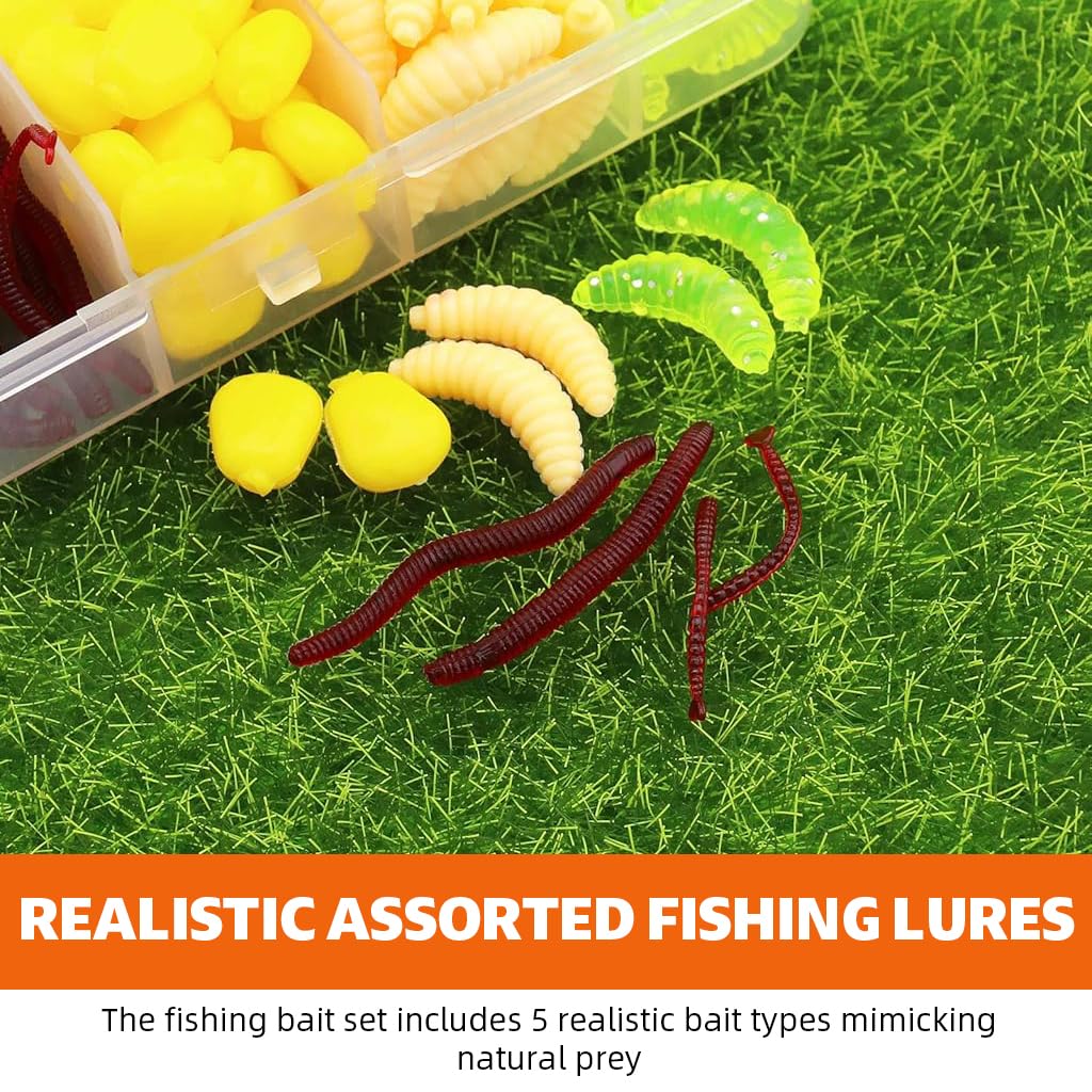 Proberos Fishing Lures Kit 161 pcs for Freshwater and Saltwater with Realistic Worm Baits | Includes Storage Box