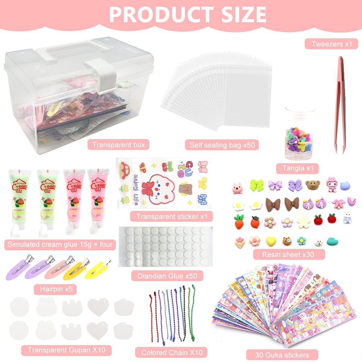 HASTHIP Children's 3D Stickers Set for DIY Crafts with 193 pcs and Cream Glue Kit | Gift for Girls