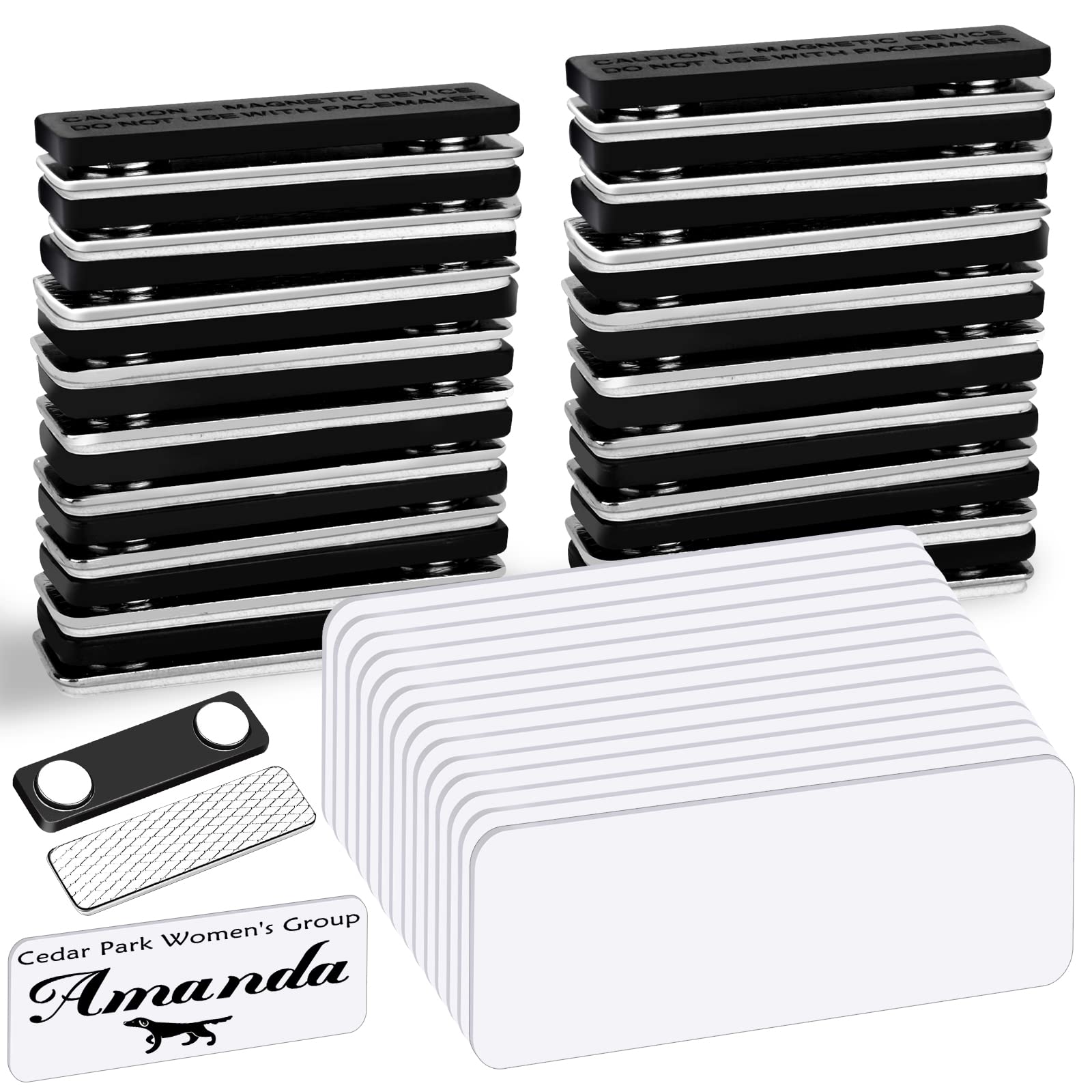 OFIFO® Name Tags, 15-Pack Engravable Name Badge with Backing, Reusable (1