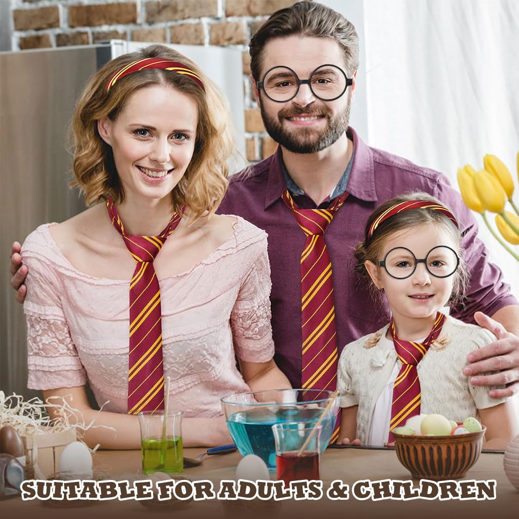 PATPAT Wizard Cosplay Costume for Halloween with 3Pcs Necktie Glasses and Headband Set