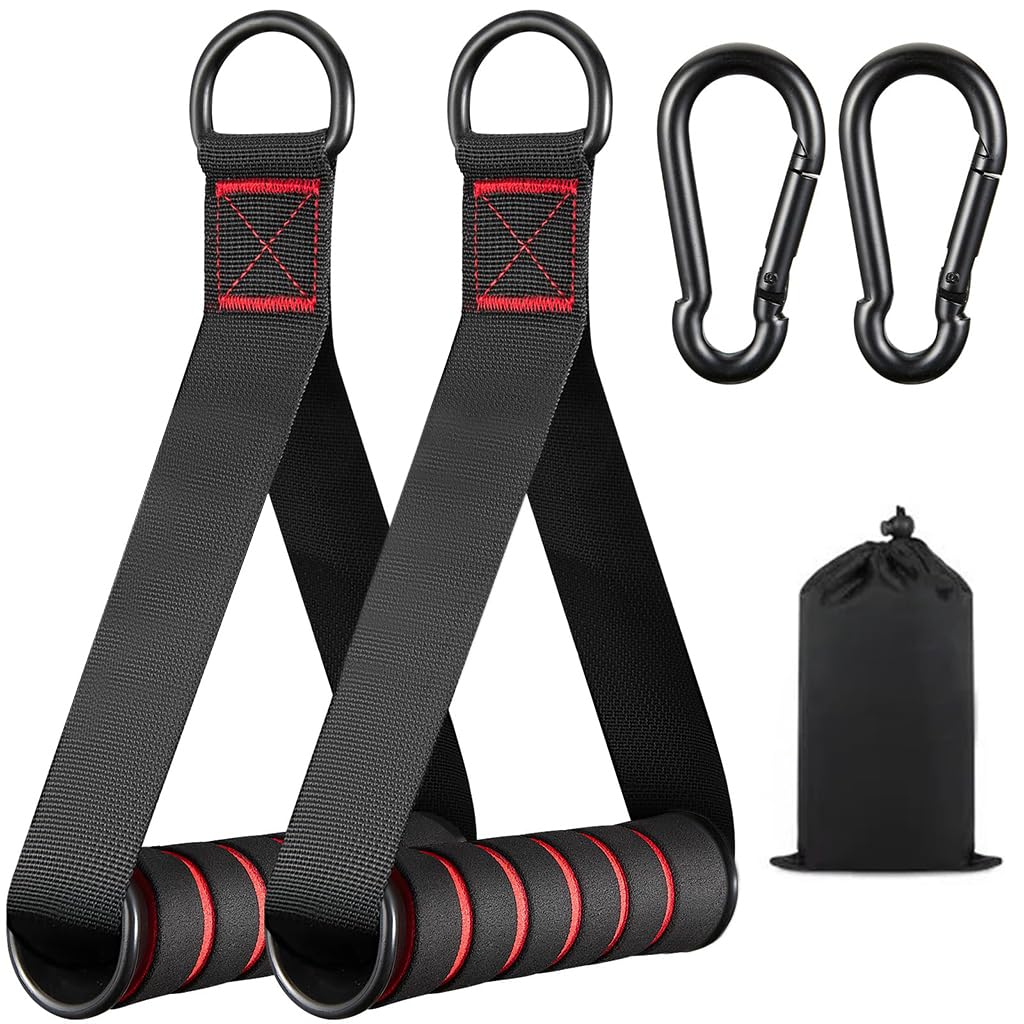 Proberos Pull Up Training Handles for Bodyweight Exercises with Ergonomic Foam Grip | Metal Carabiners Included for Full Body Strength Workouts