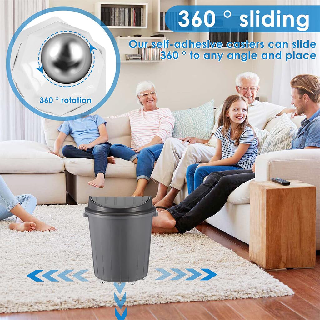 HASTHIP Caster Wheels for Furniture and Appliances featuring 360° Swivel 200kg Capacity | 4pcs Self Adhesive Design