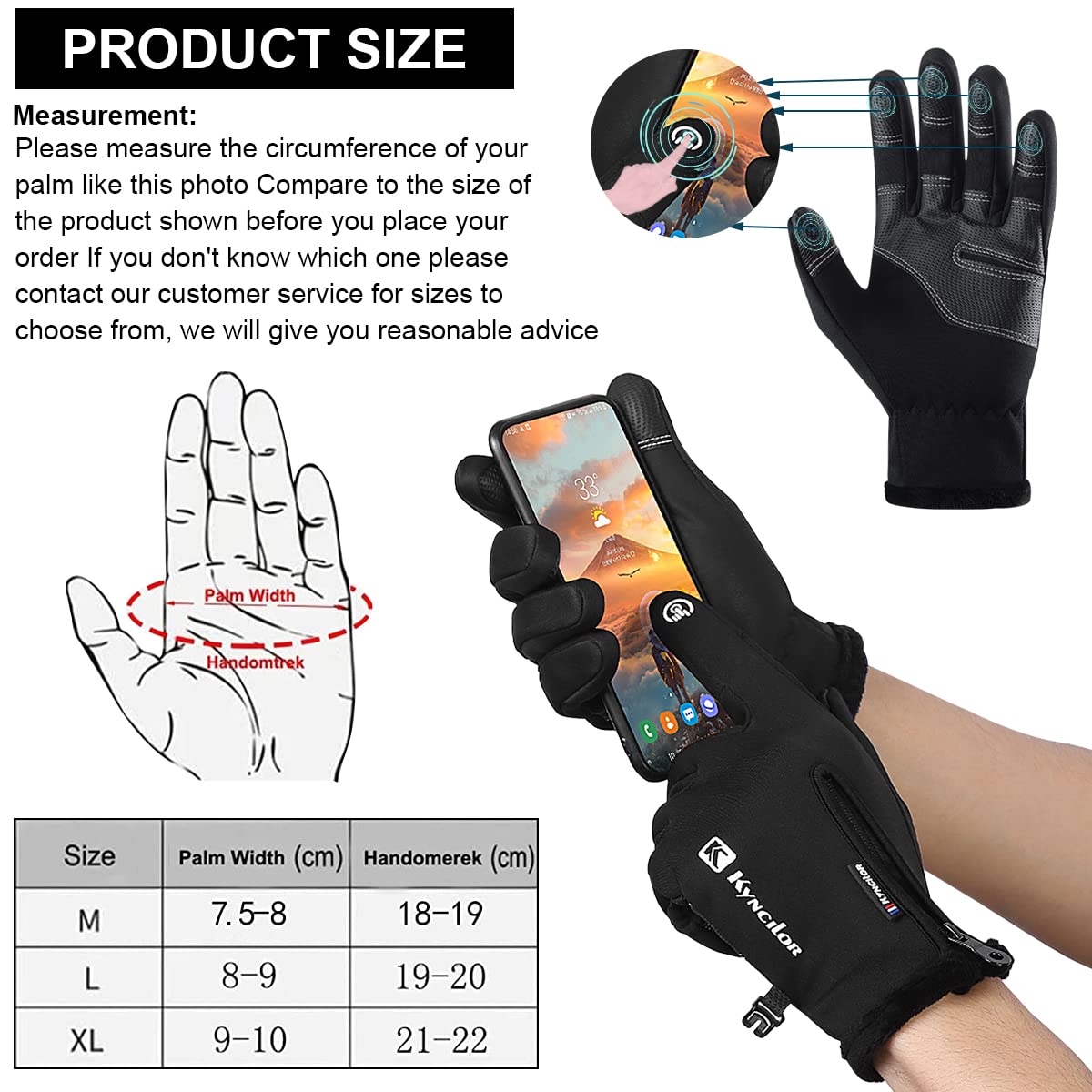Gustave Waterproof Winter Gloves for Outdoor Activities with Touchscreen and Anti Slip Grip