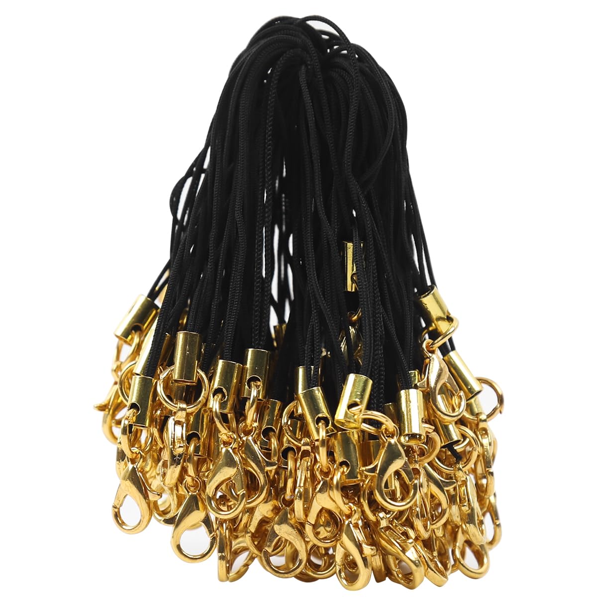 HASTHIP Lobster Clasp Lanyard Loops for DIY Crafts with Golden Clasps 100 pcs 2.6 in Nylon