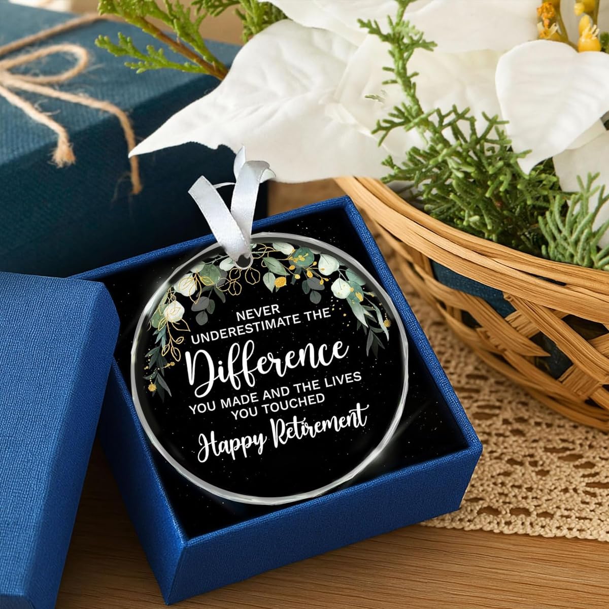 HASTHIP Retirement Gifts for Men and Women featuring 3.54 in Acrylic Ornament with Gift Box | Wall Hanging Keepsake for Coworker or Teacher