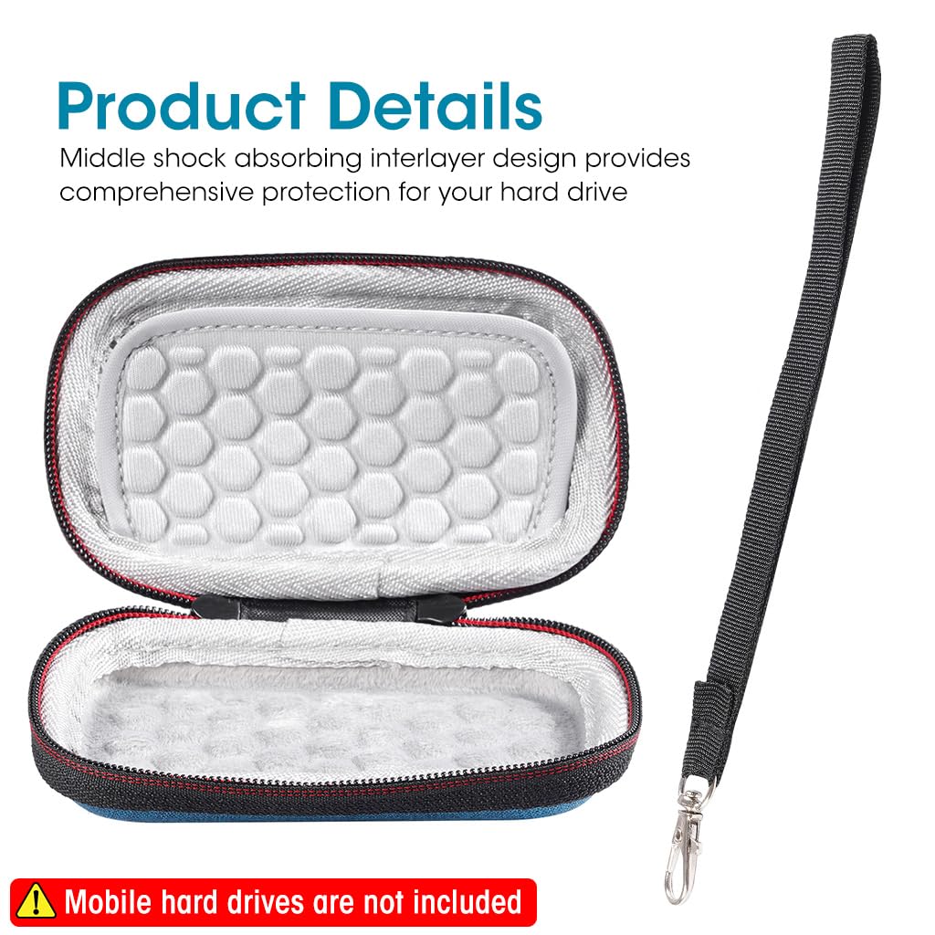 ZORBES SSD Case for SanDisk E60 and E61 Series with 12.2×8×3.5 mm EVA Hard Shell | Plush Lining and Mesh Pocket