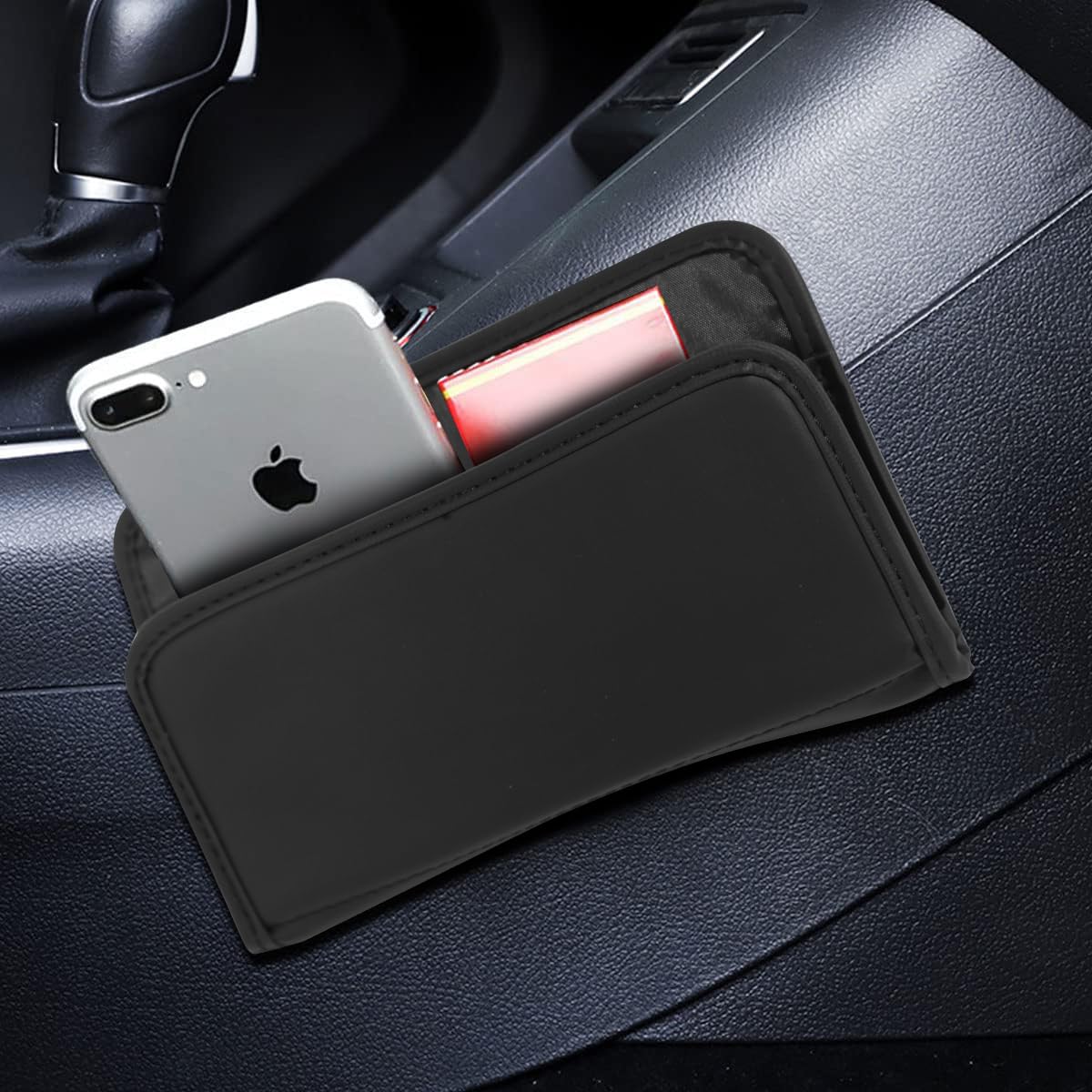 STHIRA Car Storage Organizer for Seat Side with Self Adhesive Design and PU Leather Finish