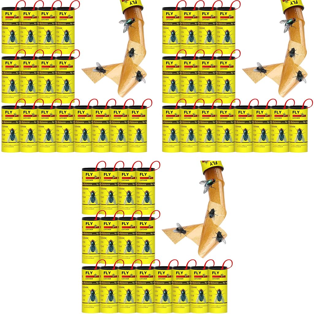 Supvox Fly Trap Kit for Garden and Indoor Use featuring 48PCS Ultra Sticky Yellow Traps