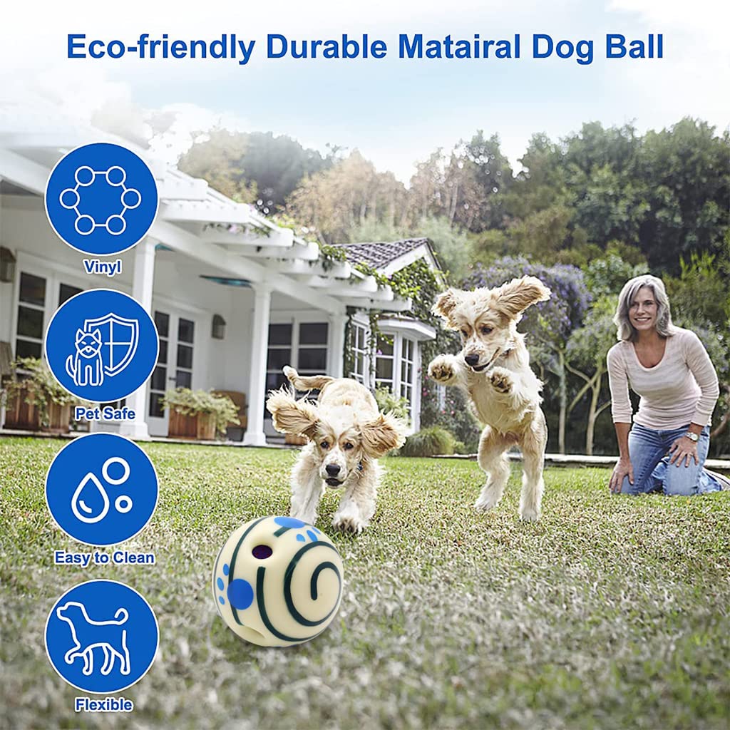 Qpets® 5.5 Inch Interactive Toy Ball for Dog, Dog Toys for Adult Dog Fun Bouncing Sound Ball with Night Glow, PVC Dog Molar Chew Ball Funny Pet Ball Chewing Toy Ball Toy for Medium Large Dogs