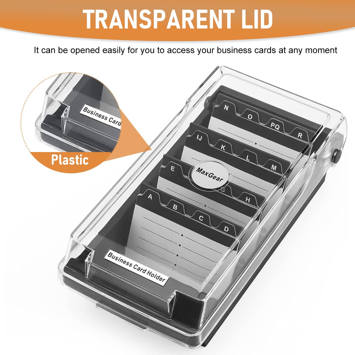 Climberty Business Card Storage Case with 5 Compartments for 500 Cards 24x12x7.5cm | Organizer