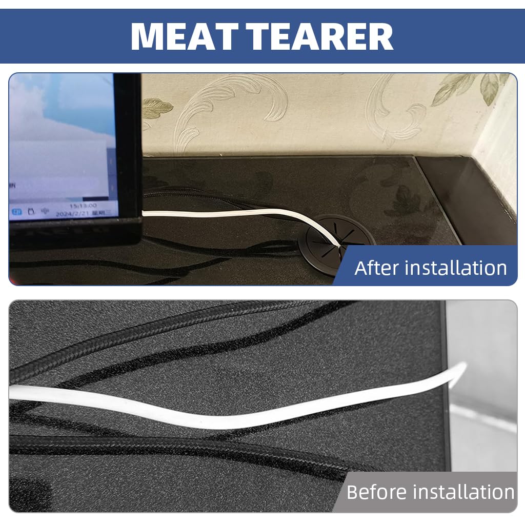Serplex Desk Cable Grommets 18PCS for Office Cable Management featuring Multi Slot Design