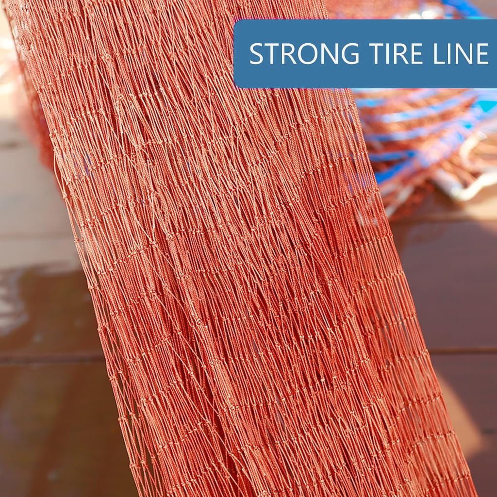 Proberos Fishing Cast Net for Freshwater and Saltwater with 49 ft Rope | Quick Sinking Mesh