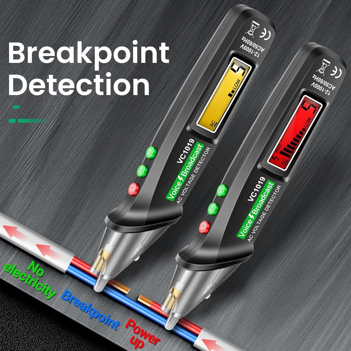 Serplex Voltage Multimeter for Electrical Testing with LCD Display and Red Laser Locator AC 12V-1000V