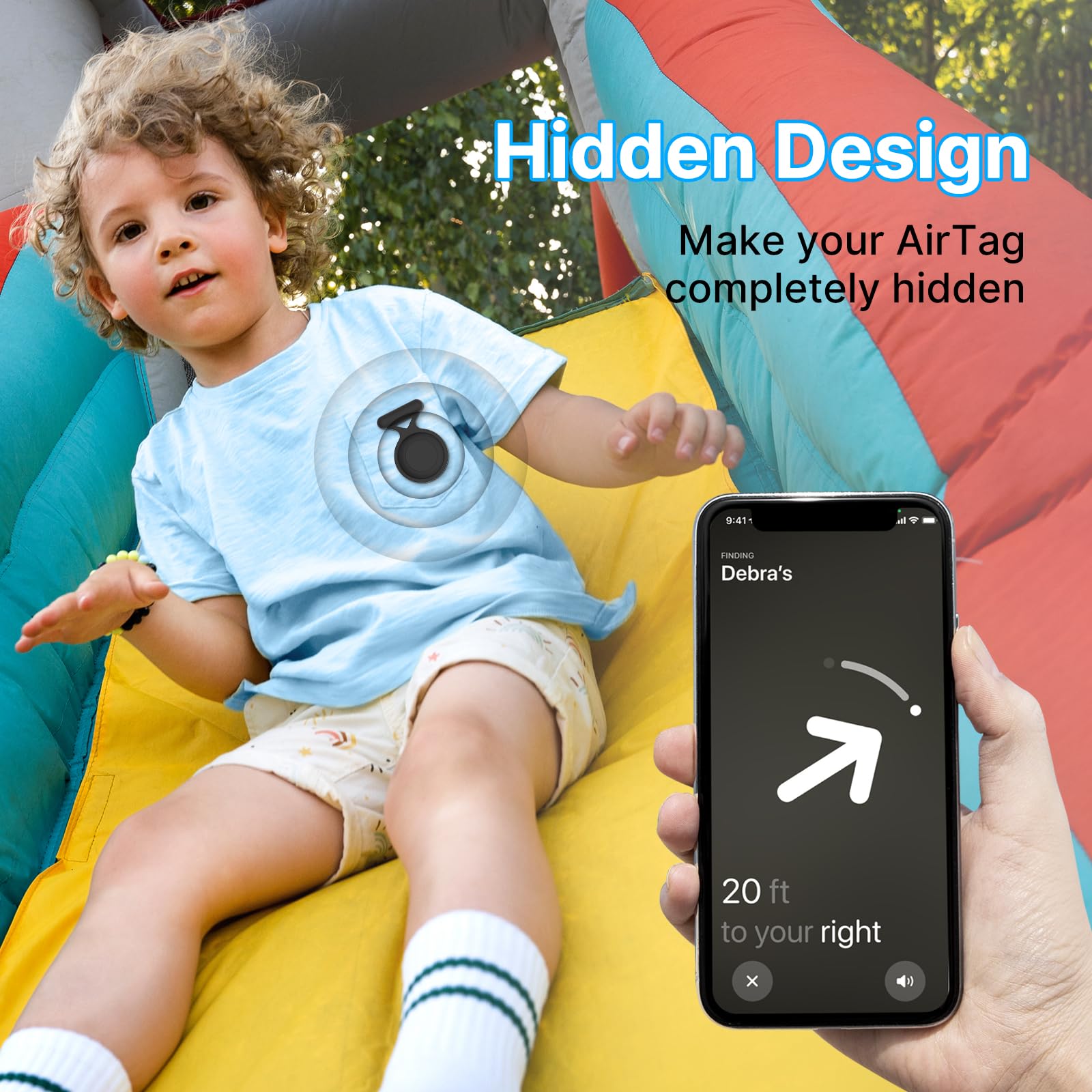 ZORBES AirTag Holder for Kids and Pets with Detachable Pin Brooch Waterproof Silicone Case | 2Pcs Protective GPS Tracker Cover