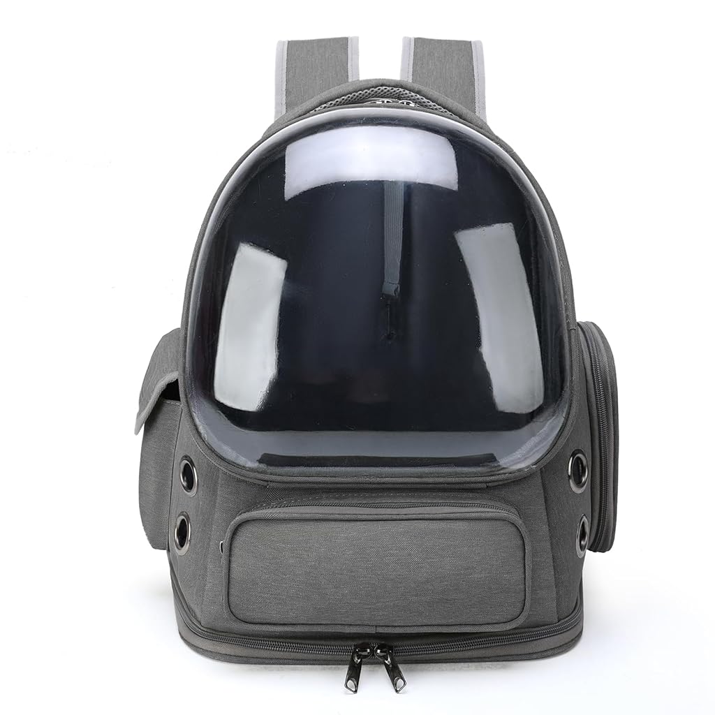 ZIBUYU® Cat Bag Carrier Backpack, Bubble Transparent Window Cat House for Adult&Puppy Cat with Space Capsule Ventilated Design Portable Multi-Pocket for Traveling/Hiking/Camping/Outdoors (Grey)