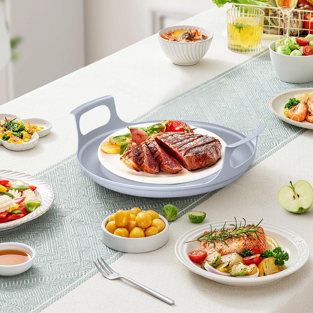 Supvox Microwave Plates for Heating with Handles 11.8 in | Safe Food Grade PP Tray