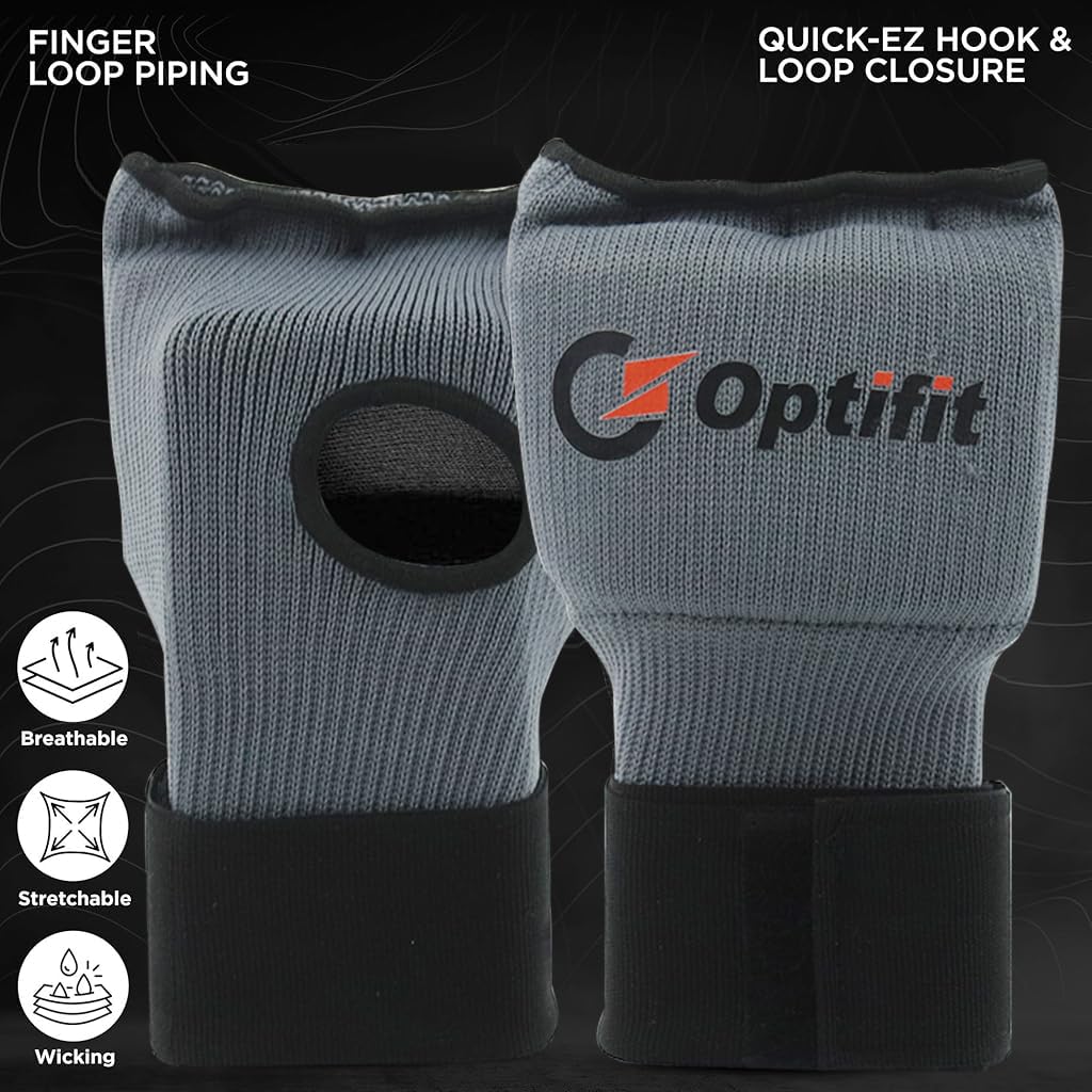 Optifit Sport Gloves for Boxing and Training with Thick Gel Padding and Wrist Support | Breathable Fingerless Nylon Design