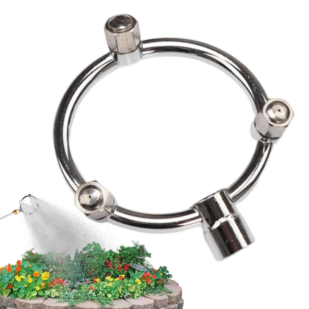HASTHIP Atomizing Porous Water Sprinkler Ring Multi-porous Annular Nozzle Attachment for Water Sprayer Pressurized Mist Water Sprayer Nozzle Stainless Steel Multi Head Spray Nozzle
