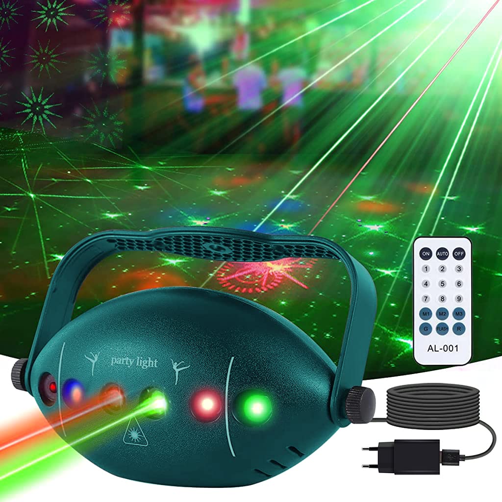 ELEPHANTBOAT® Magic DJ Light Party Disco Light for Home Party with Laser Light Remote Control RGB Led Disco Ball with 72 Pattern 9 Color & Sound Active Modes Dancing Light for Room