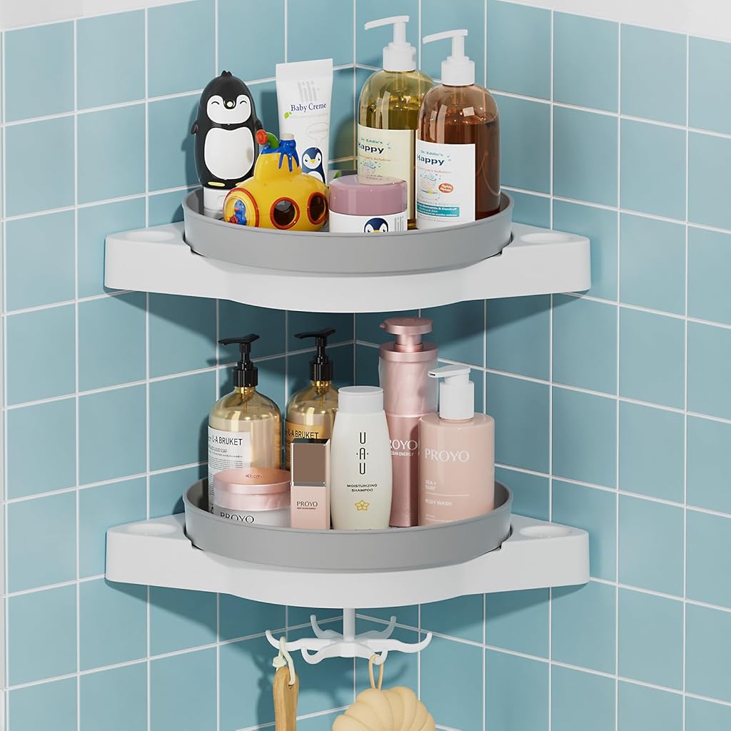 HASTHIP® 360° Rotate Corner Shower Caddy, 2 Pack Rotating