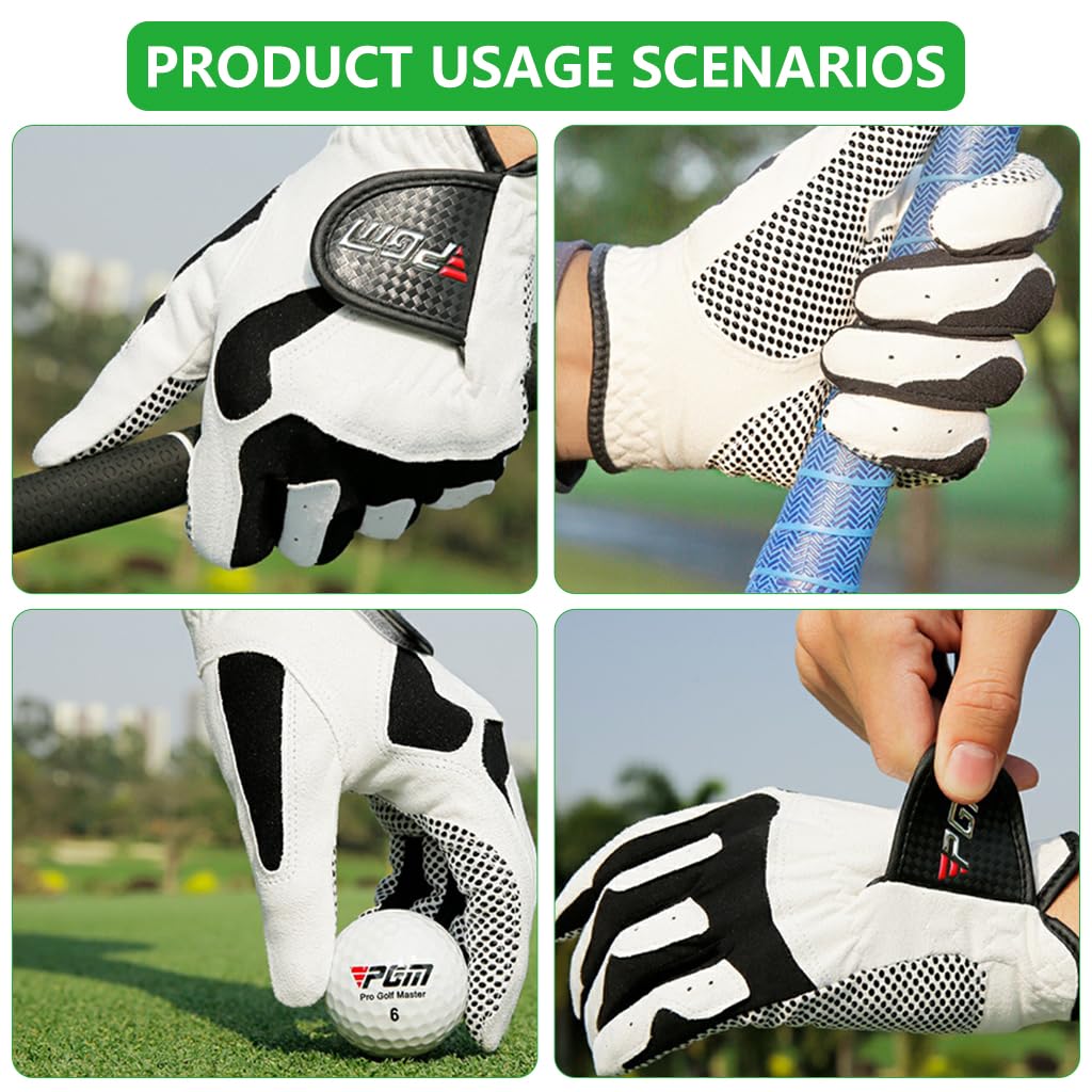 Proberos Men's Left Hand Golf Glove for All Weather with Anti Slip Grip and Breathable Microfiber | Comfort Fit XL
