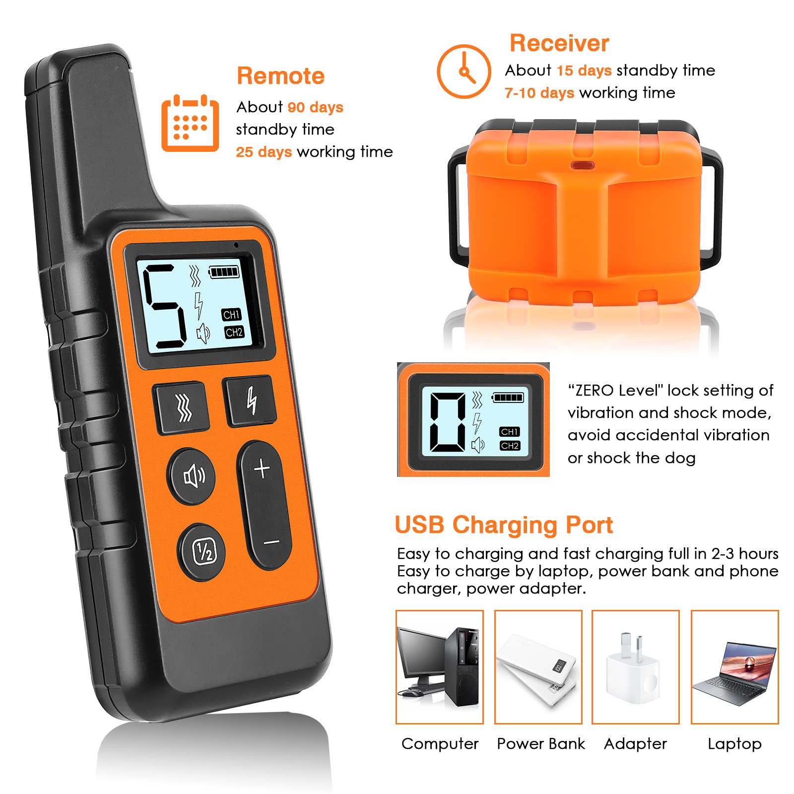 Qpets Dog Training Collar with 500m Remote Control and 3 Safe Modes | Waterproof USB Rechargeable