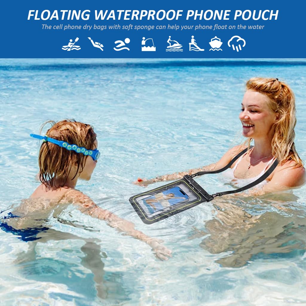 GUSTAVE Waterproof Mobile Pouch for Kayaking and Boating with Triple Seal & PVC Material | Fits 7 Inch Phones