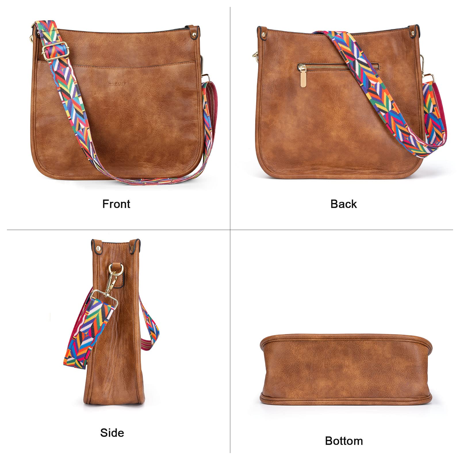 PALAY Tote Bag Women Shoulder Bag Crossbody Bag with Detachable Wide Shoulder Strap PU Tote Bag Sling Bag for Women Tote Bag for Daily, Commuting, Travel, Vintage Brown Tote Bag