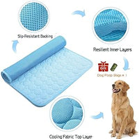 Qpets® Summer Dog Cooling Mat Pet Sleeping Pad Cooling Mat Nylon Ice Silk Soft Water Absorption Pad Cat Beds Dog Bed Medium Size for Dog & Cat Waterproof Bottom (75 * 60cm, L)