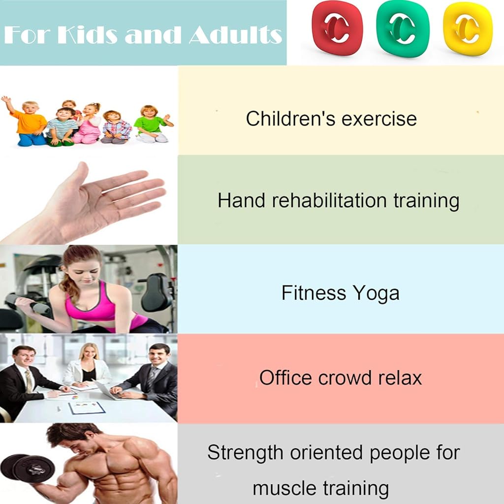 PATPAT® Fidget Toys Pop It Grip Strength Device Stress Relief Sensory Hand Toy Anti-Anxiety Squeeze Click Finger Relief Silicone for Kids and Adults Rainbow 2PCS