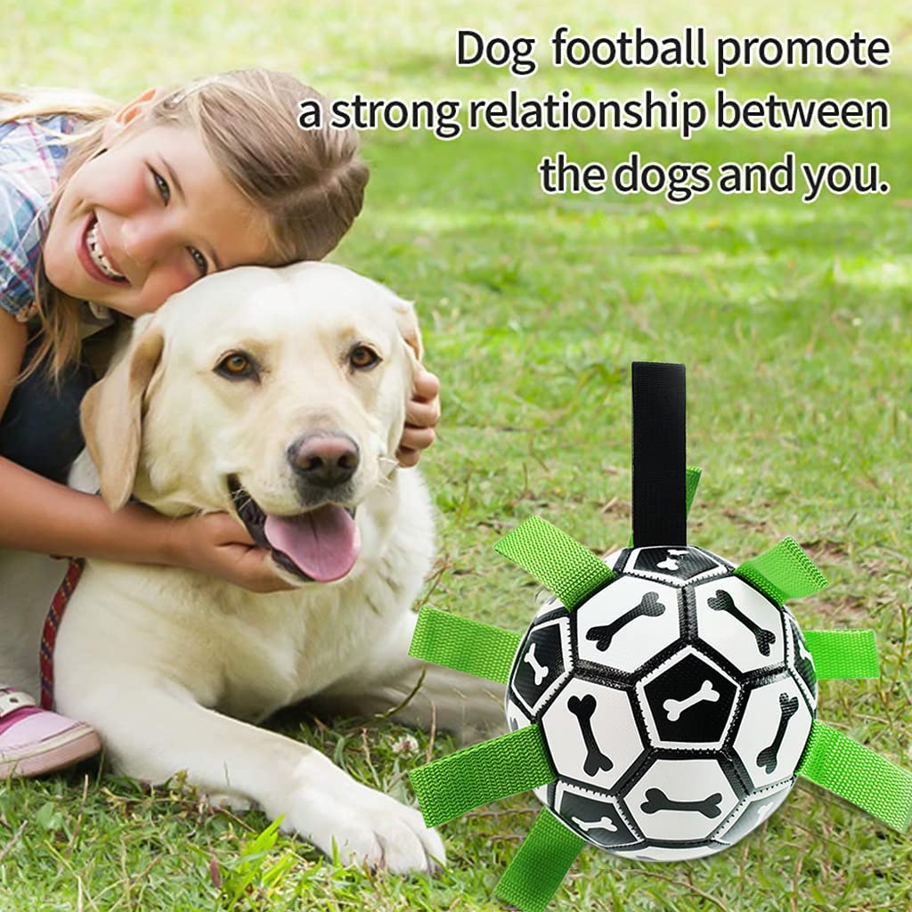 ELEPHANTBOAT Dog Football Toy for Outdoor Throwing and Catch Game 7 in TPU Ball | Includes Air Pump