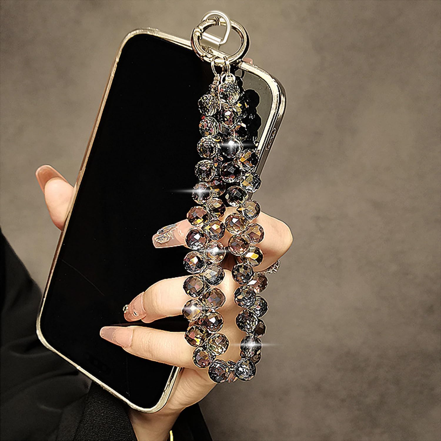 ZORBES Beaded Phone Wrist Strap featuring Sparkling Acrylic Beads for Women 2PCS | Chic Wristlet Bracelet
