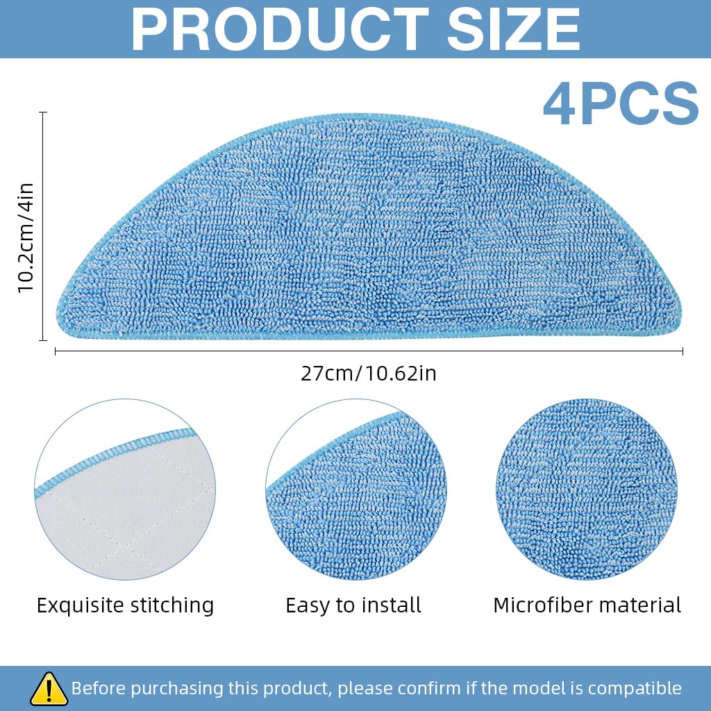 HASTHIP Mop Cloth Replacement for Ecovacs Deebot U2 Pro featuring 4pcs washable microfiber pads