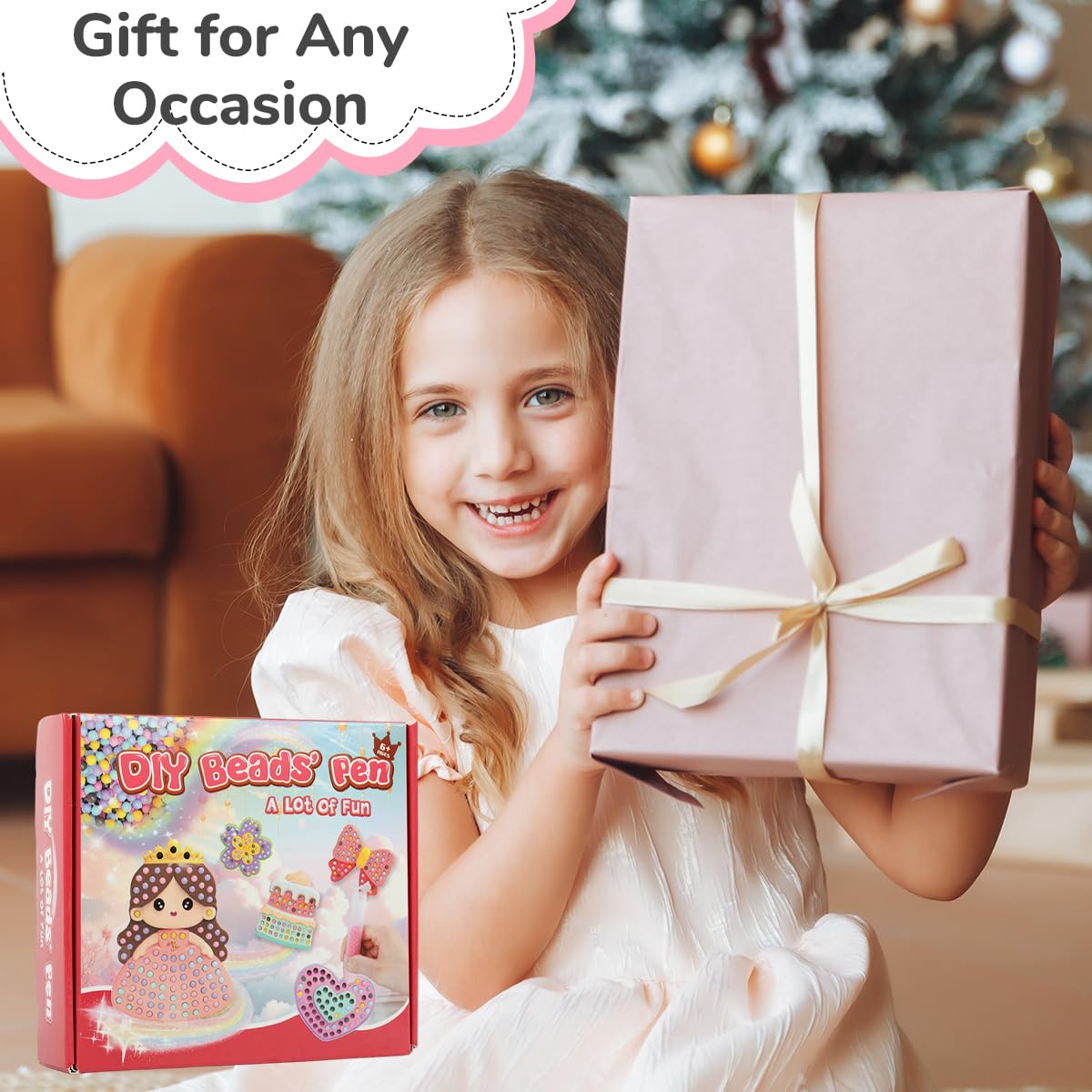 PATPAT Diamond Painting Kit for Kids with 4 Color Bead Pens and Design Boards | Creative Princess Art Gift