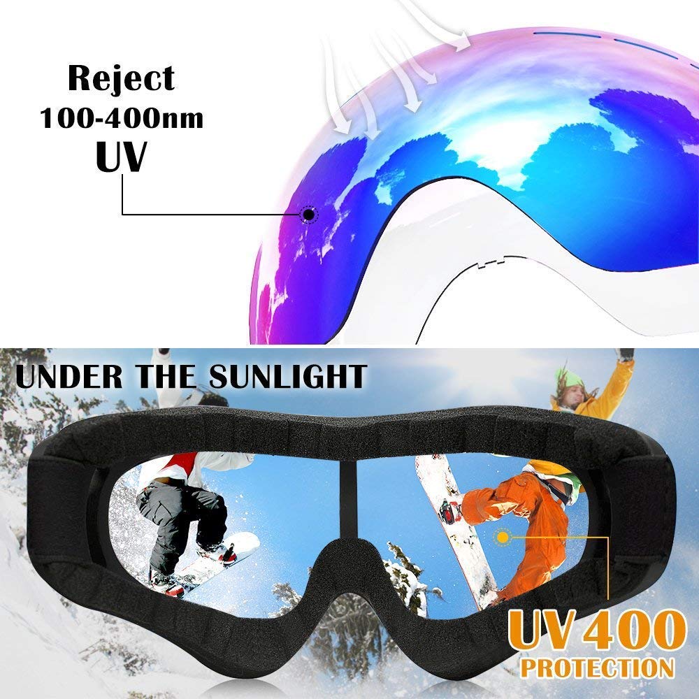 PROBEROS Motorcycle Goggles for Outdoor Riding with UV400 Polycarbonate Lens 3 pcs | Anti Fog Windproof Glasses for Men