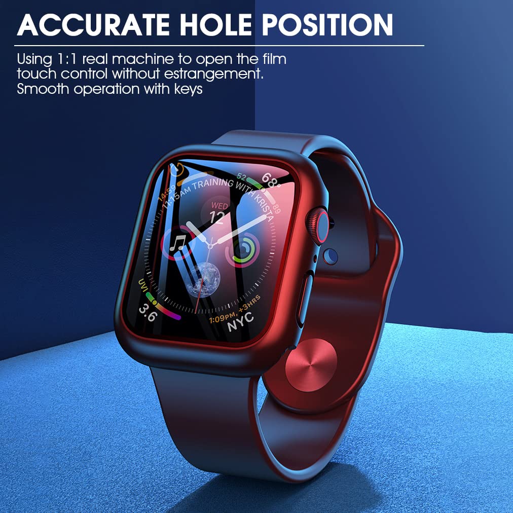 ZORBES Apple Watch Series 7 Case 41mm with Tempered Glass Screen Protector | Black PC Full Coverage Design