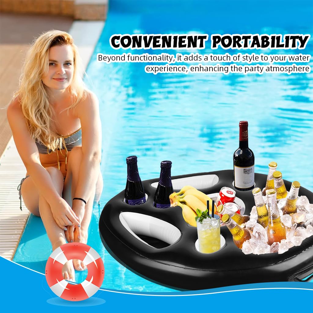 Proberos Pool Drink Holder Floating Tray with 8 Holes for Snacks and Drinks | 2PCS
