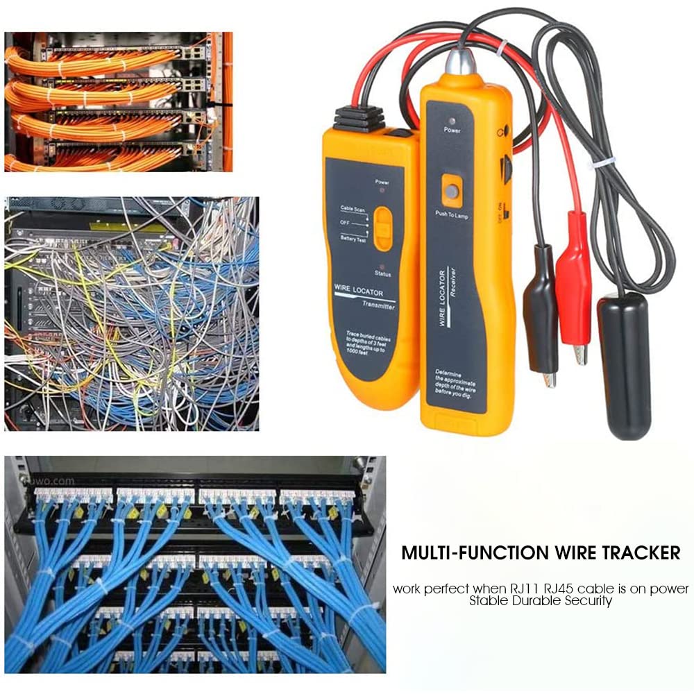 Serplex® Network Cable Tester RJ45 RJ11 Multi-Function Wire Tracer and Circuit Tester with Earphone for Cable Collation, Network & Telephone Line Test