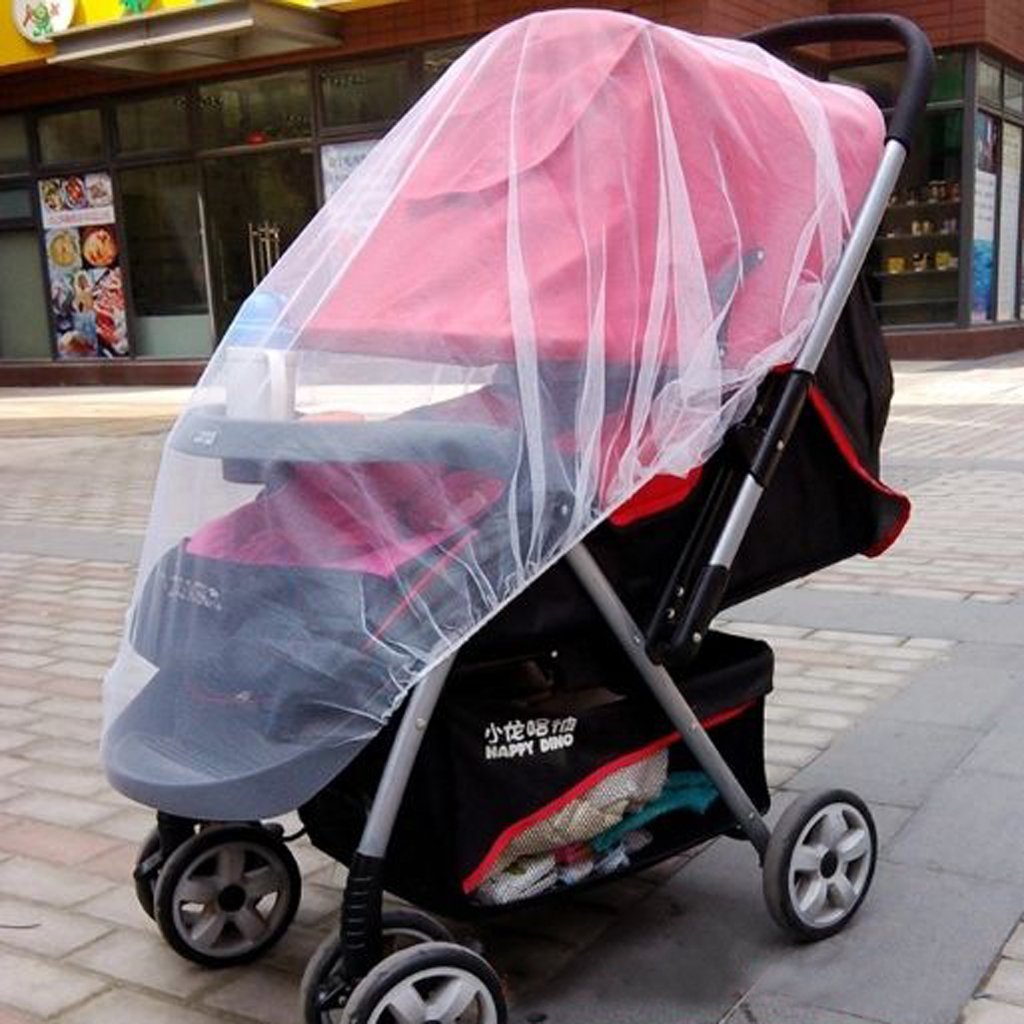 SNOWIE SOFT Mosquito Net for Baby Stroller featuring Elastic Fit and Breathable Mesh | 2 PCS White