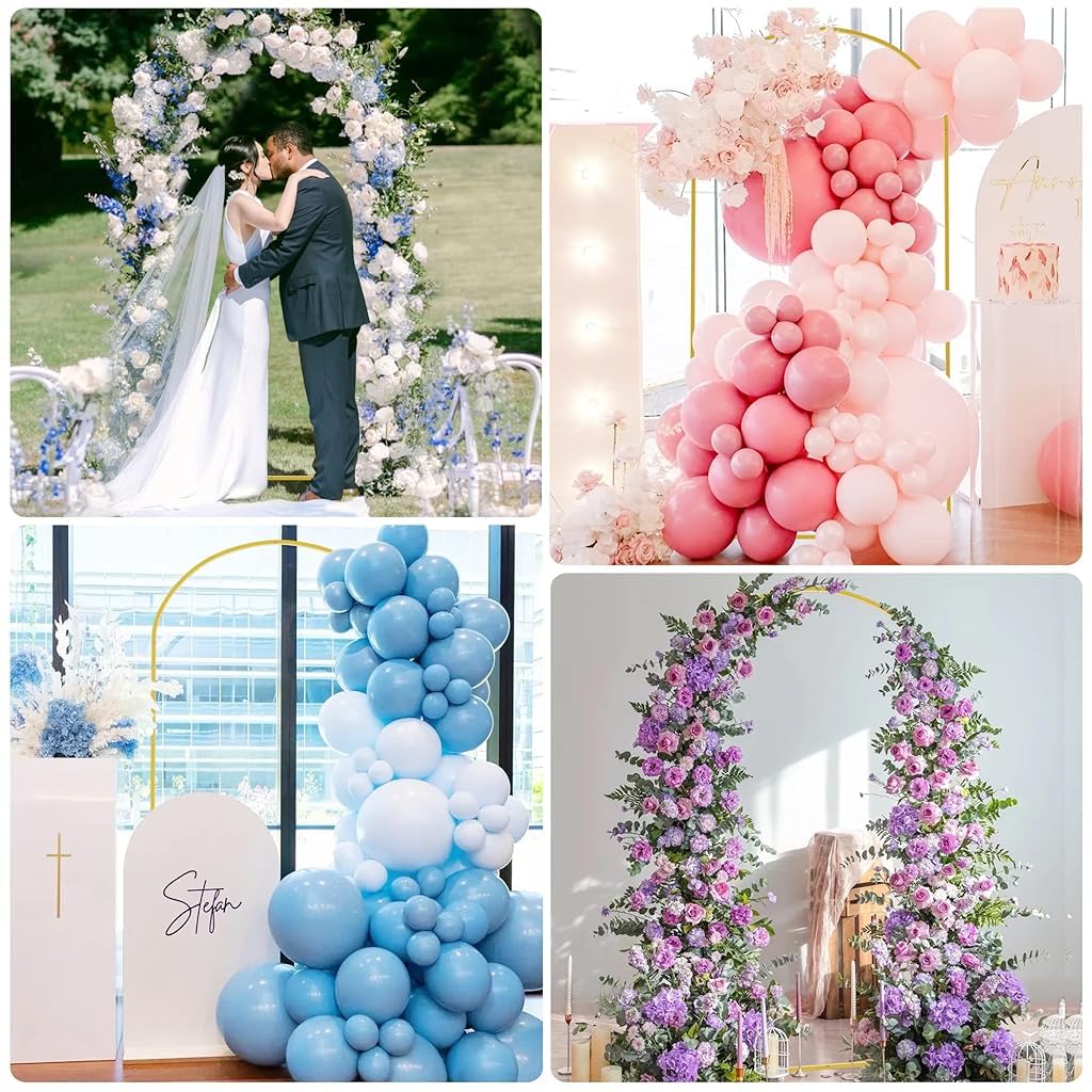 HASTHIP® Balloon Arch Stand - Decoration Backdrop Stand, 6.6ft Diameter Arch Balloon Stand Assembly Balloon Arch Stand for Wedding, Birthday Party, Baby Shower Decoration (Gold)