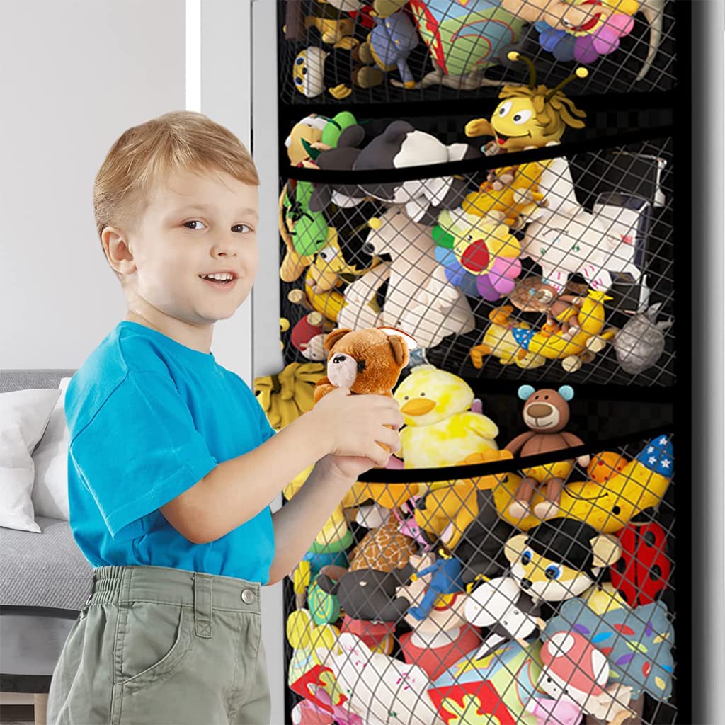 PATPAT® Large Capacity Door Hanging Toy Organizer for Kids Room Keep Toys Organized and Easily Accessible Visual Storage Grids and Sturdy Design Perfect for Babies, Toddlers, and Kids 165*60cm