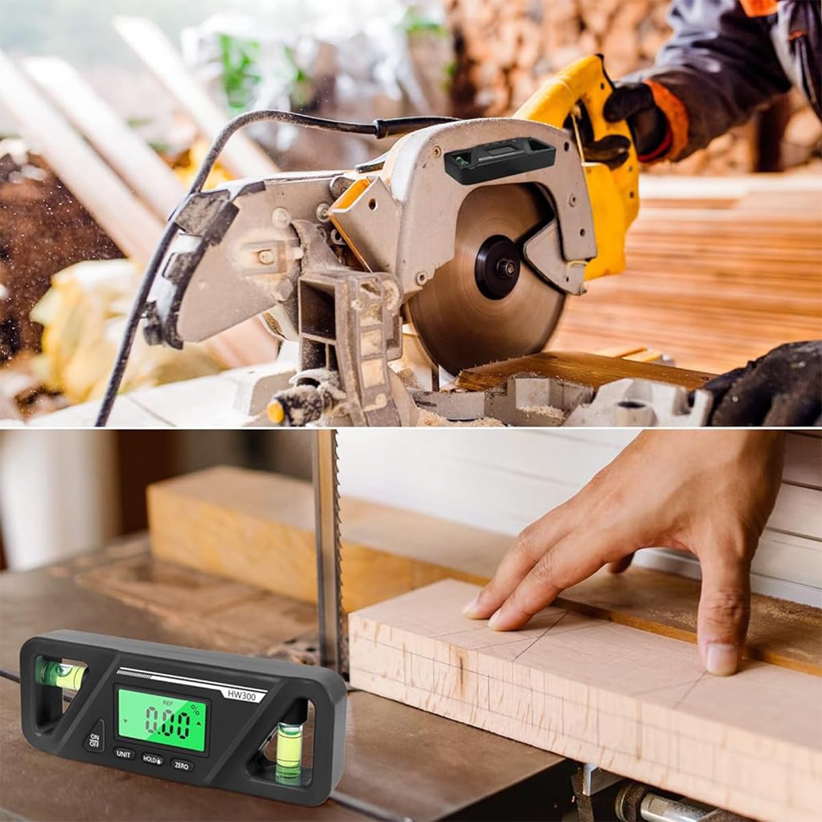 Serplex Mini Angle Gauge for Precision Measurement with Dual Bubble Levels and LCD Display