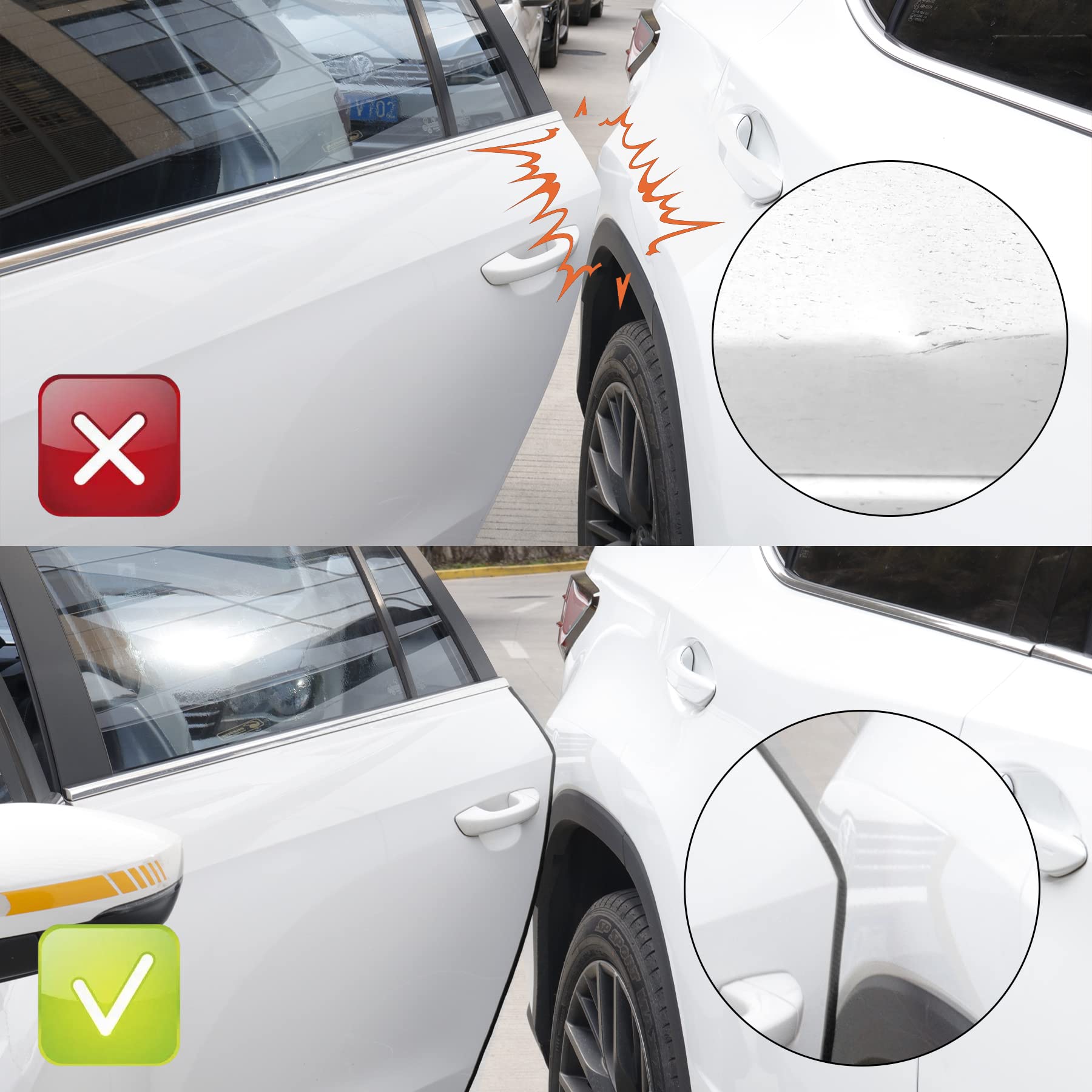 ZORBES Car Door Edge Guard for Cars and Trucks with Metal Sheet Fit | 33ft PVC Rubber Protection Strip