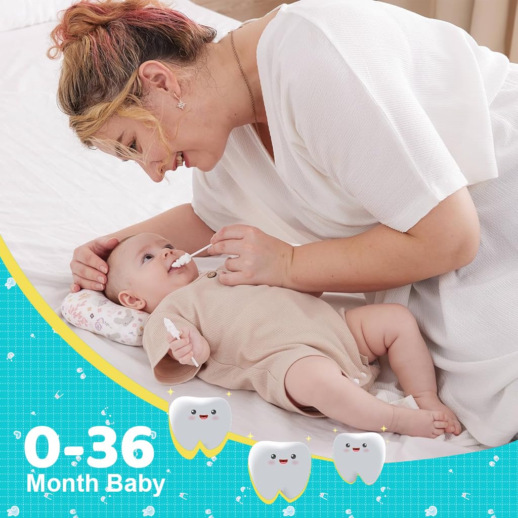 SNOWIE SOFT Disposable Oral Cleaning Sponge Swab for Baby and Adult Care 30 Count | Individually Wrapped Medical-Grade Soft Foam