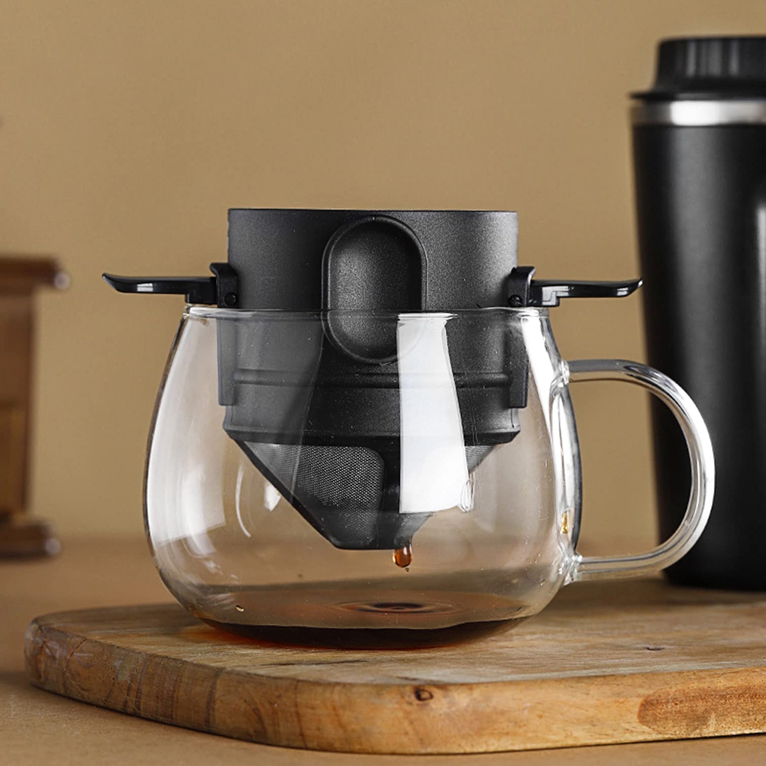 Zeitel Filter Coffee Maker with Double Mesh Design and 2.9–4.3 in Foldable Ears | 304 Stainless Steel Paperless Dripper