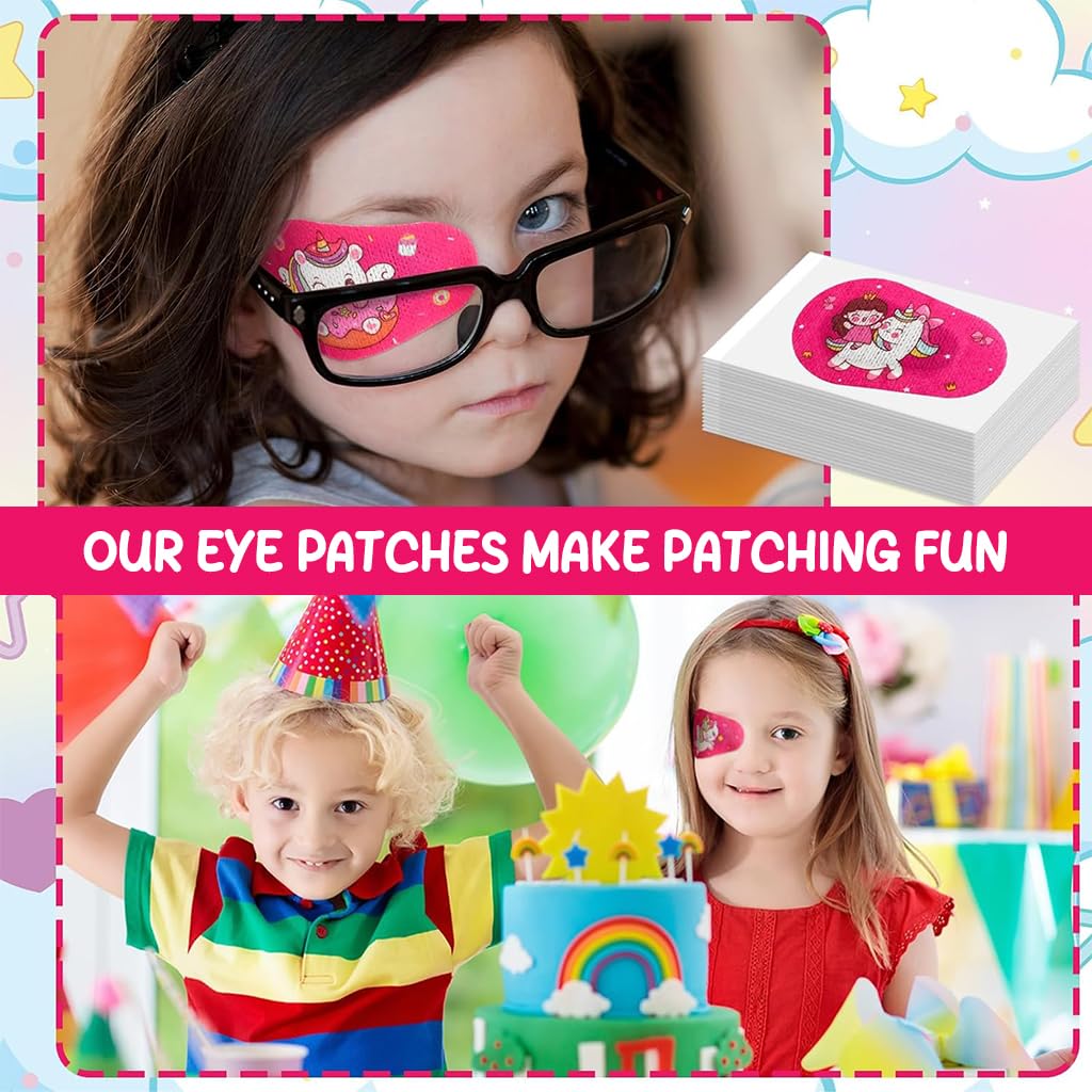 HANNEA Eye Patches for Kids 80PCS 3x2 in Breathable Cotton Adhesive Patch for Eye Care